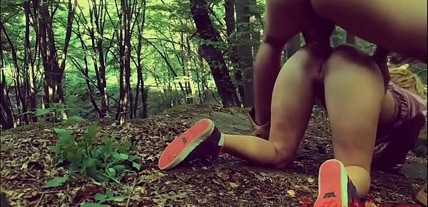 Blonde got fuck in the ass by a babbling brook in the forest